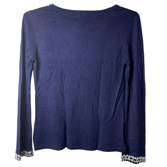 Duffield Lane Briggs Beaded Sweater Top Lightweight X Small New - Picture 2 of 8